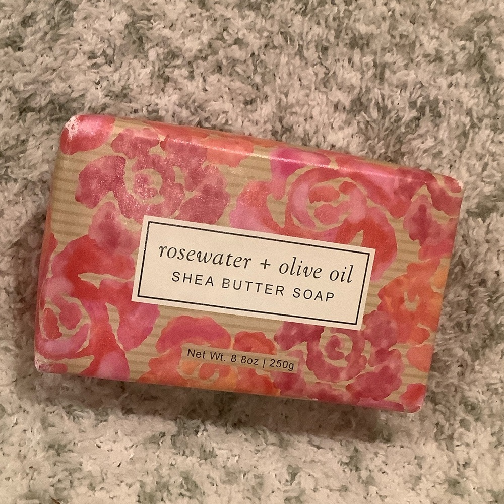 Greenwich Bay Trading Co. Scented Rosewater + Olive Oil Shea Butter Soap Bar NWT